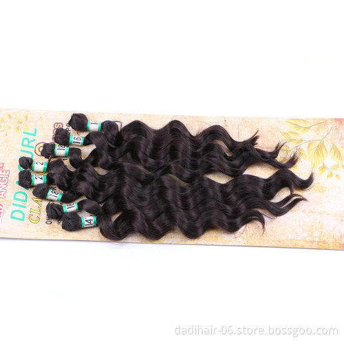 Adorable cheap premium fiber dida curly 8pcs hair weave,natural hair body wave 8/lot synthetic hair extensions for black